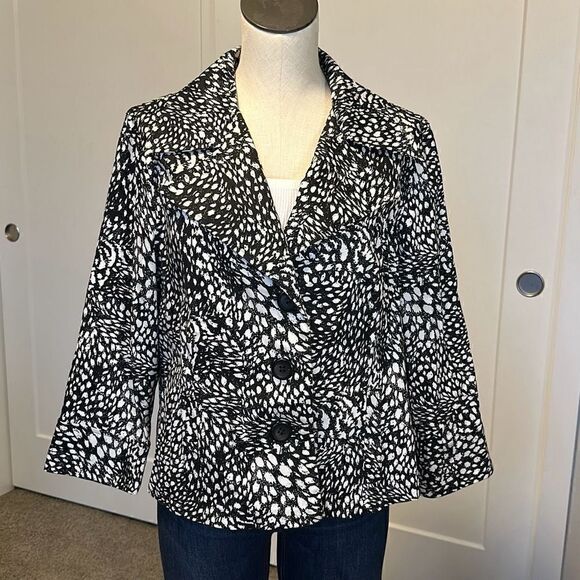 Allison Taylor Unlined B&W Blazer - Picture 1 of 8